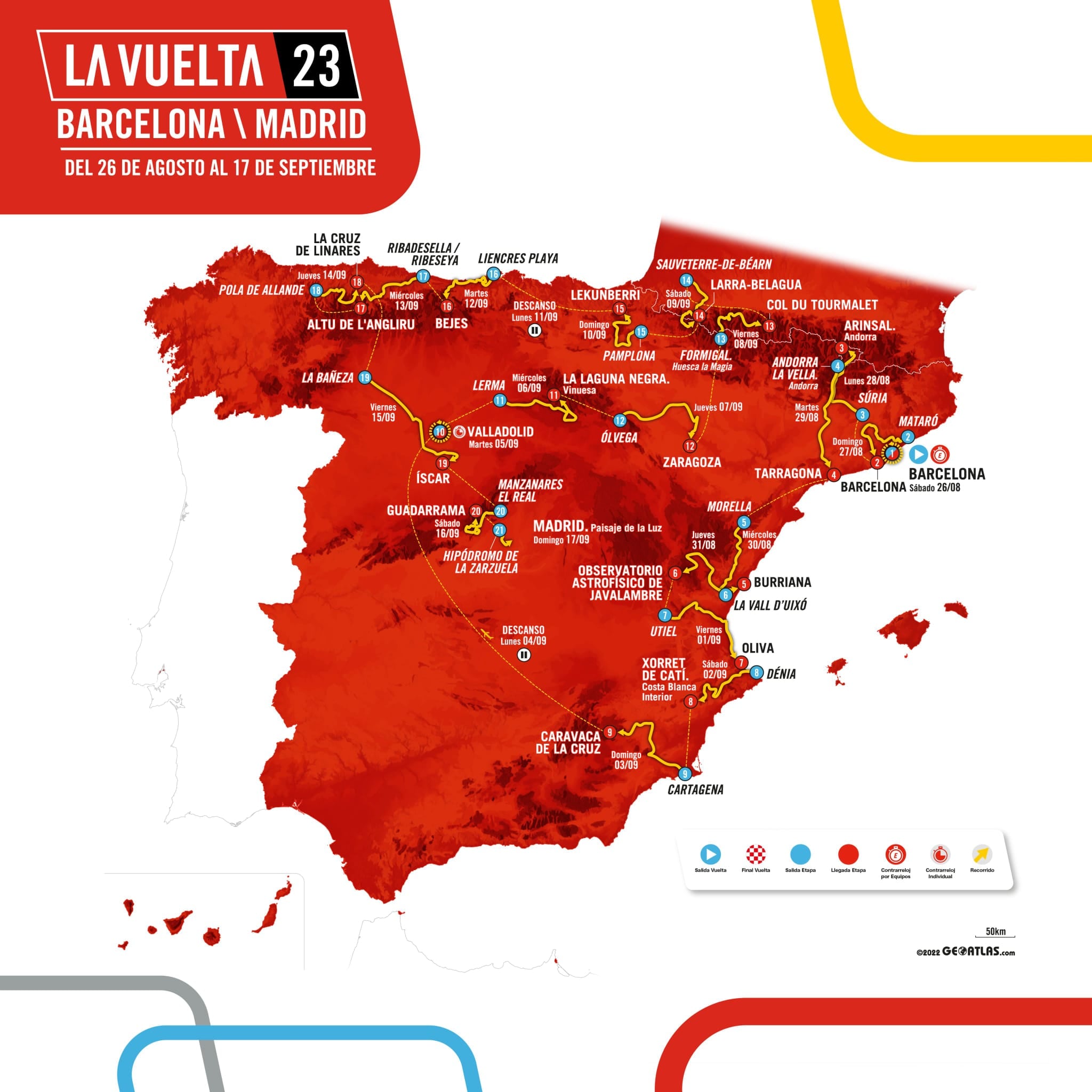 El recorrido oficial de la Vuelta ciclista a España 2023 con dos finales de etapa en Navarra