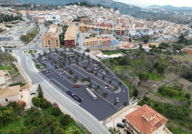 Maqueta del parking en superficie proyectado en El Salt / Finestrat