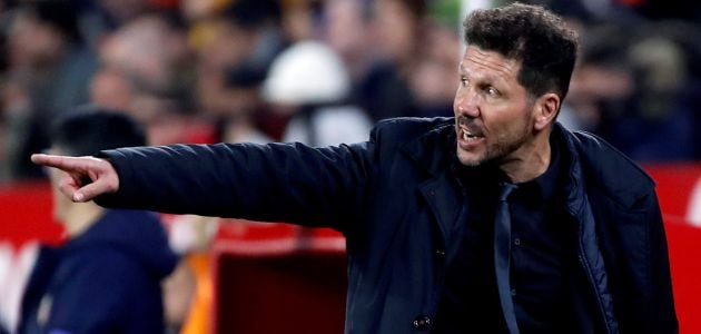 Diego Pablo Simeone, durante el partido del Pizjuán