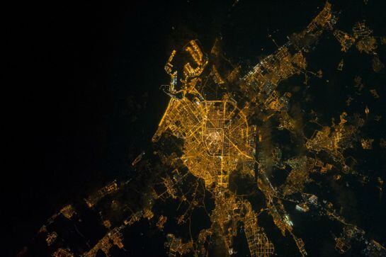 Vista de la contaminación lumínica de Valencia