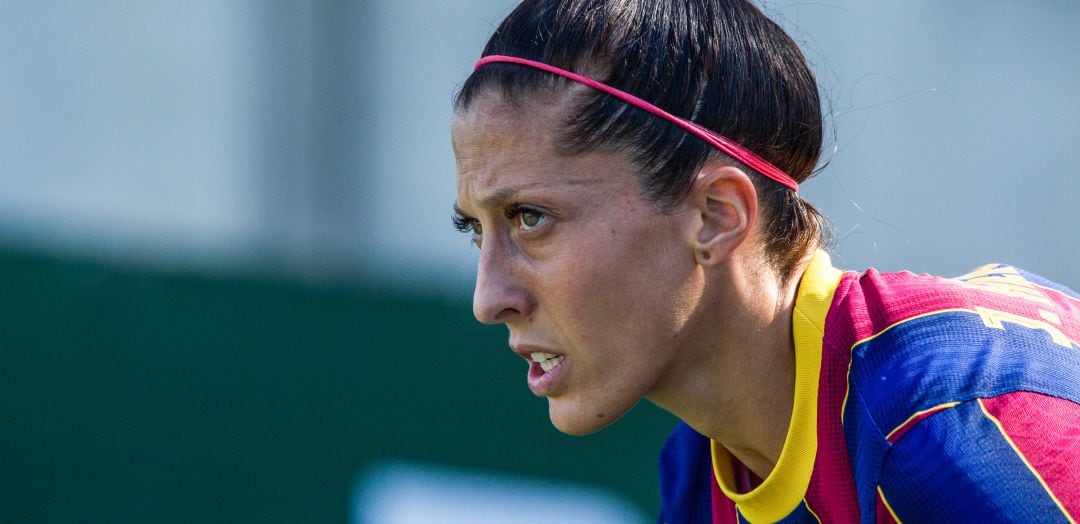 Jenni Herrmoso, durante un partido con el Fútbol Club Barcelona