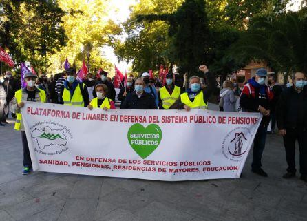 Pensionistas de Linares apoyan la movilización.