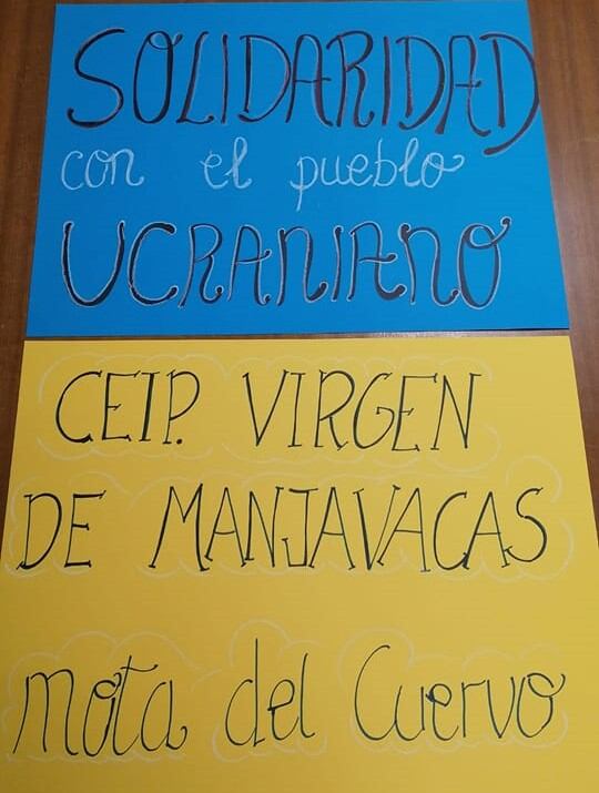 Cartel realizado en el colegio para mostrar apoyo a Ucrania