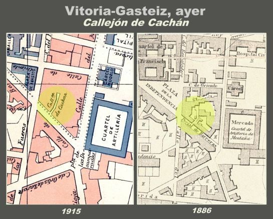 PLANOS DEL CALLEJÓN DE CACHÁN EN VITORIA