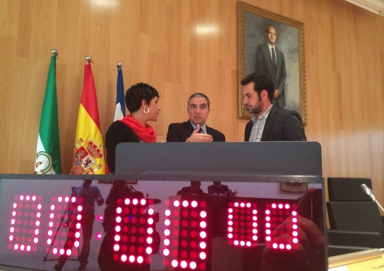 Minutos antes del inicio del pleno ordinario en la Diputación de Málaga