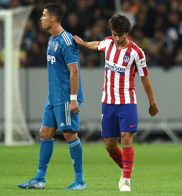 Cristiano y Joao Félix, en el partido entre la Juventus y el Atlético en la pretemporada.