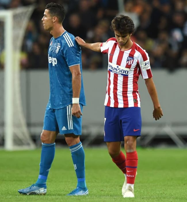 Cristiano y Joao Félix, en el partido entre la Juventus y el Atlético en la pretemporada.