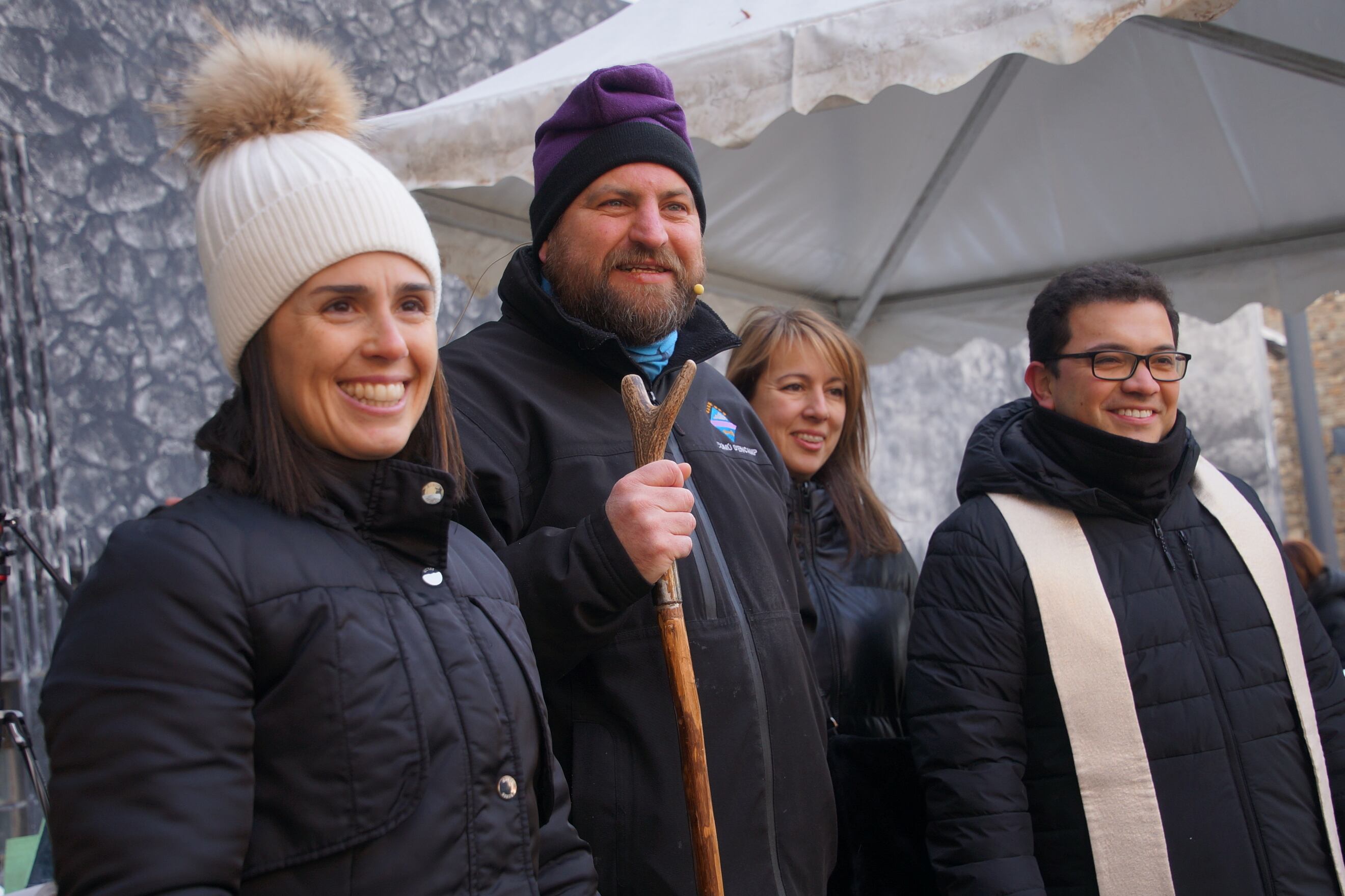 La cònsol major d'Encamp, Laura Mas, durant l'escudella d'aquest diumenge.