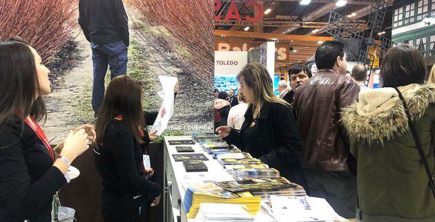 Espacio para la promoción turística de la provincia de Cuenca en el stand de Castilla-La Mancha en Fitur.