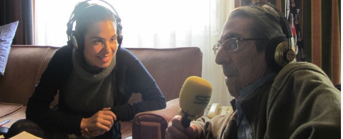 Enrique Meneses y María Gómez durante la entrevista