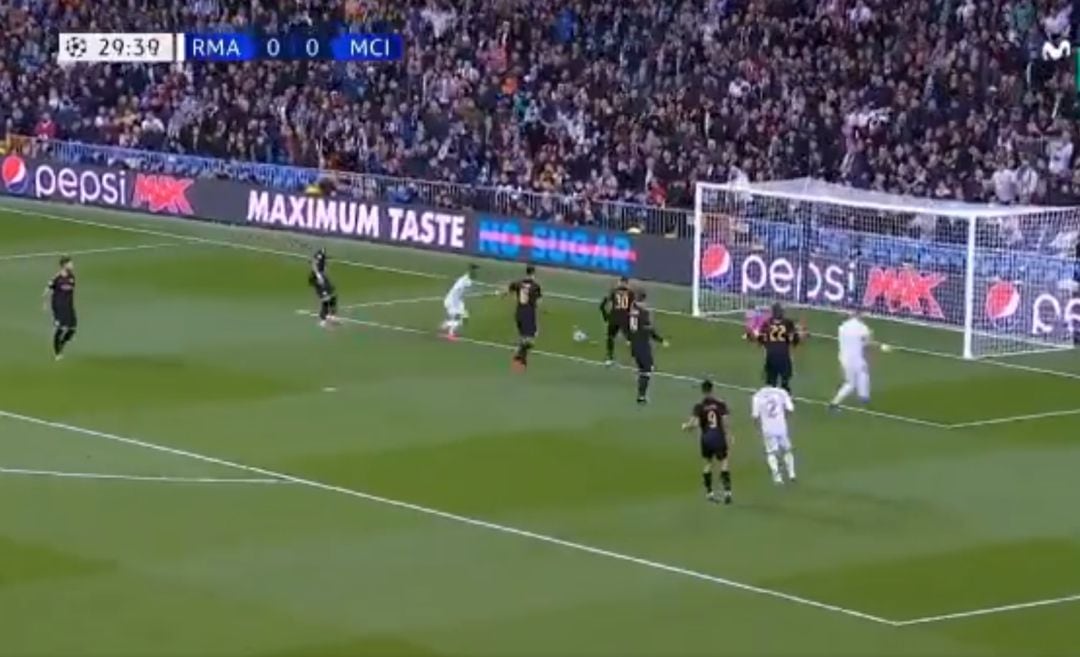 Vinicius y su ocasión en el Bernabéu