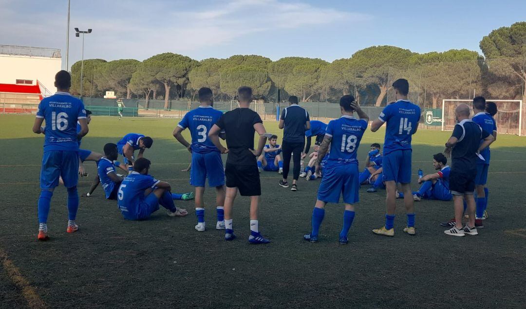 Momento de descanso en el partido en Simancas