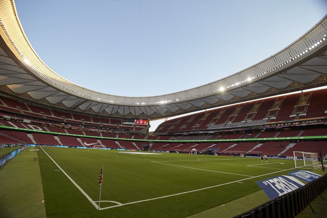 Estadio Wanda Metropolitano (Atlético de Madrid) con las gradas vacías. 