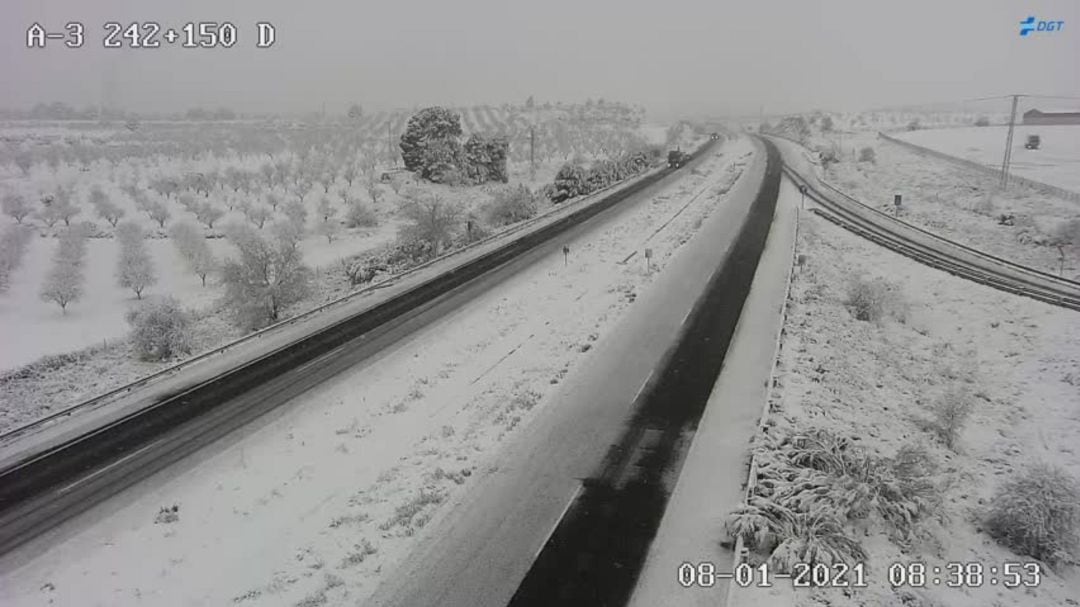 La A-3, a su paso por Minglanilla, este viernes por la mañana