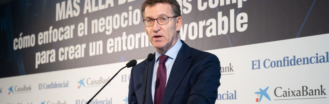 El presidente de la Xunta, Alberto Núñez Feijóo, en unas jornadas sobre Responsabilidad Social Corporativa