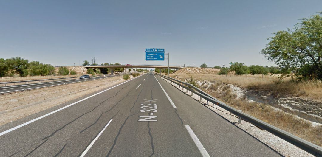 La N-322 a su paso por el término municipal de Albacete