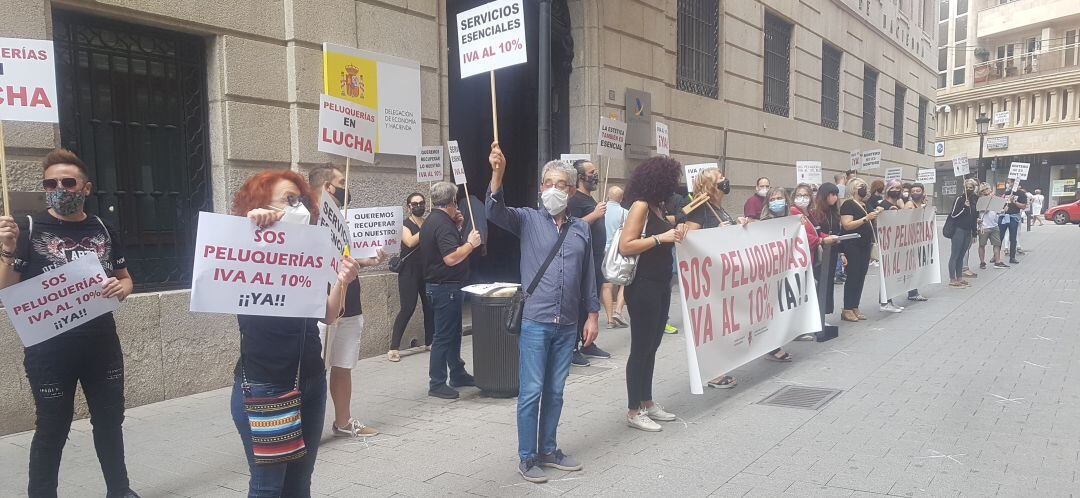 Imagen de la protesta de este martes en Albacete