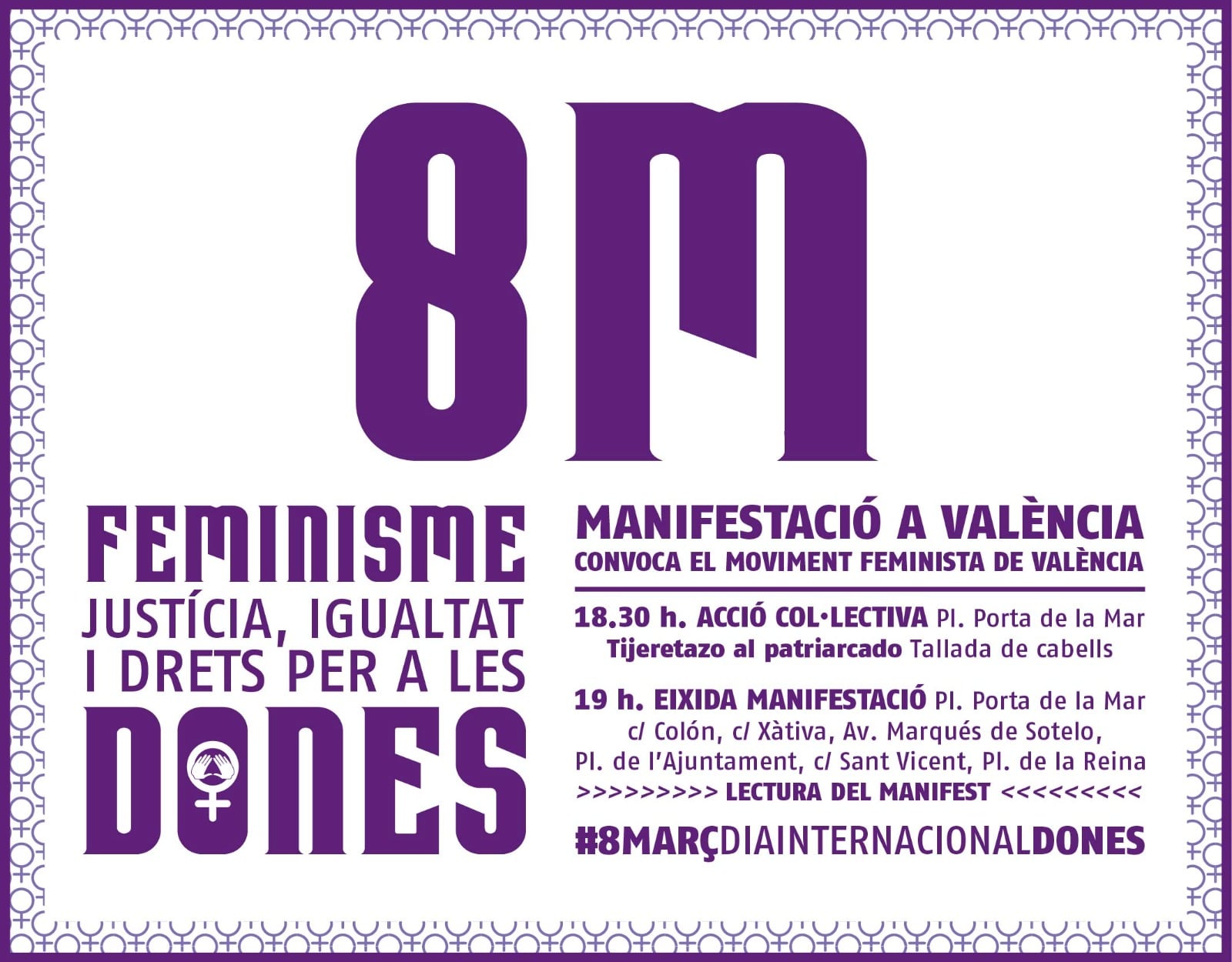 Cartel de la manifestación del 8M de la Coordinadora Feminista