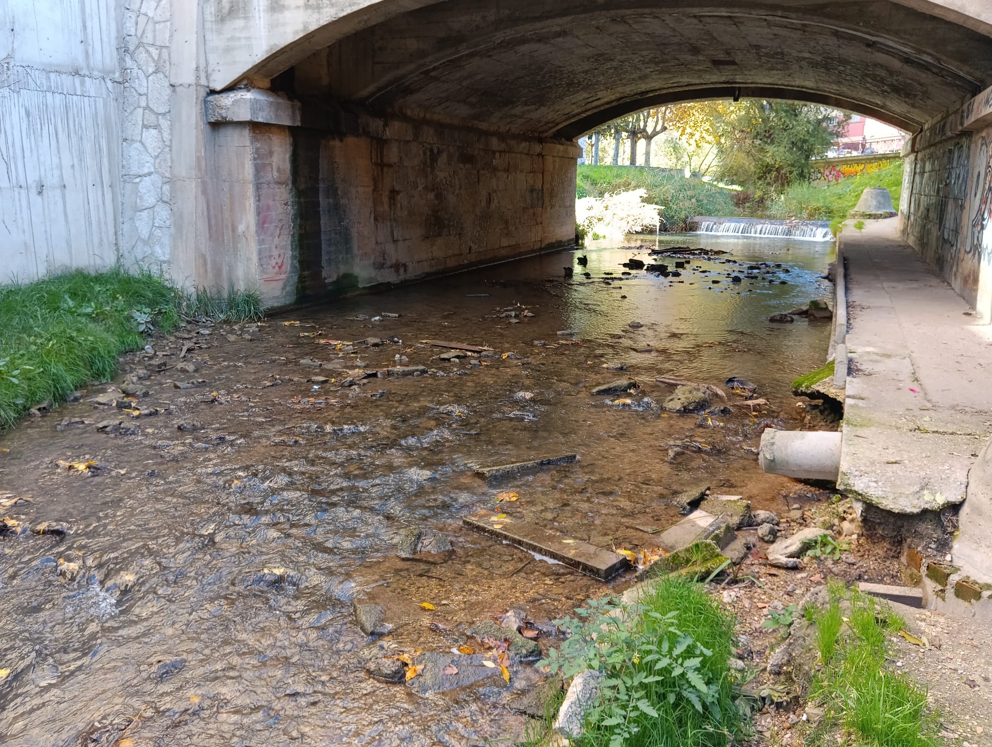 Río Bañuelos a su paso por el casco urbano de Aranda de Duero