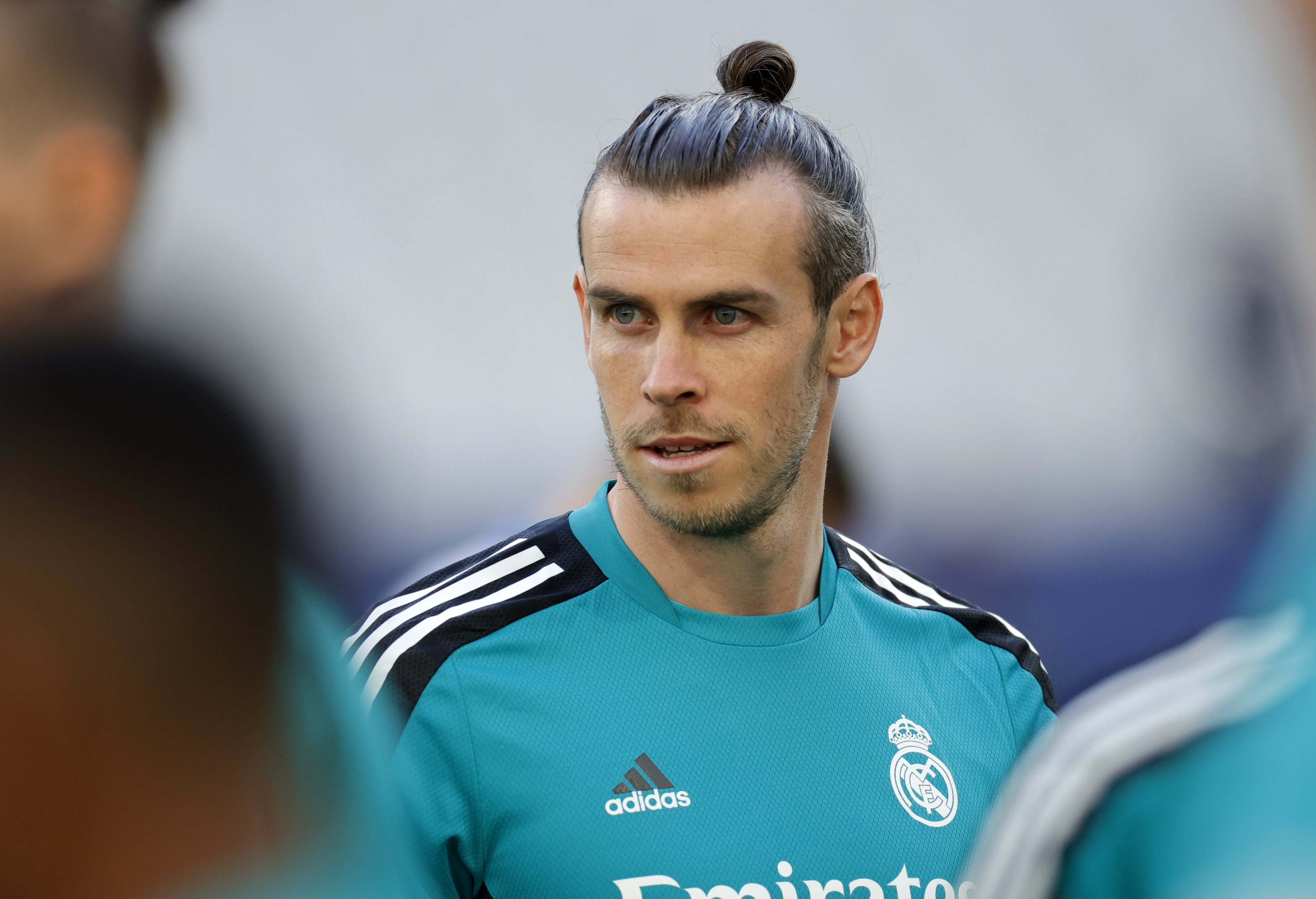 Gareth Bale, durante el entrenamiento para la final de la Champions League