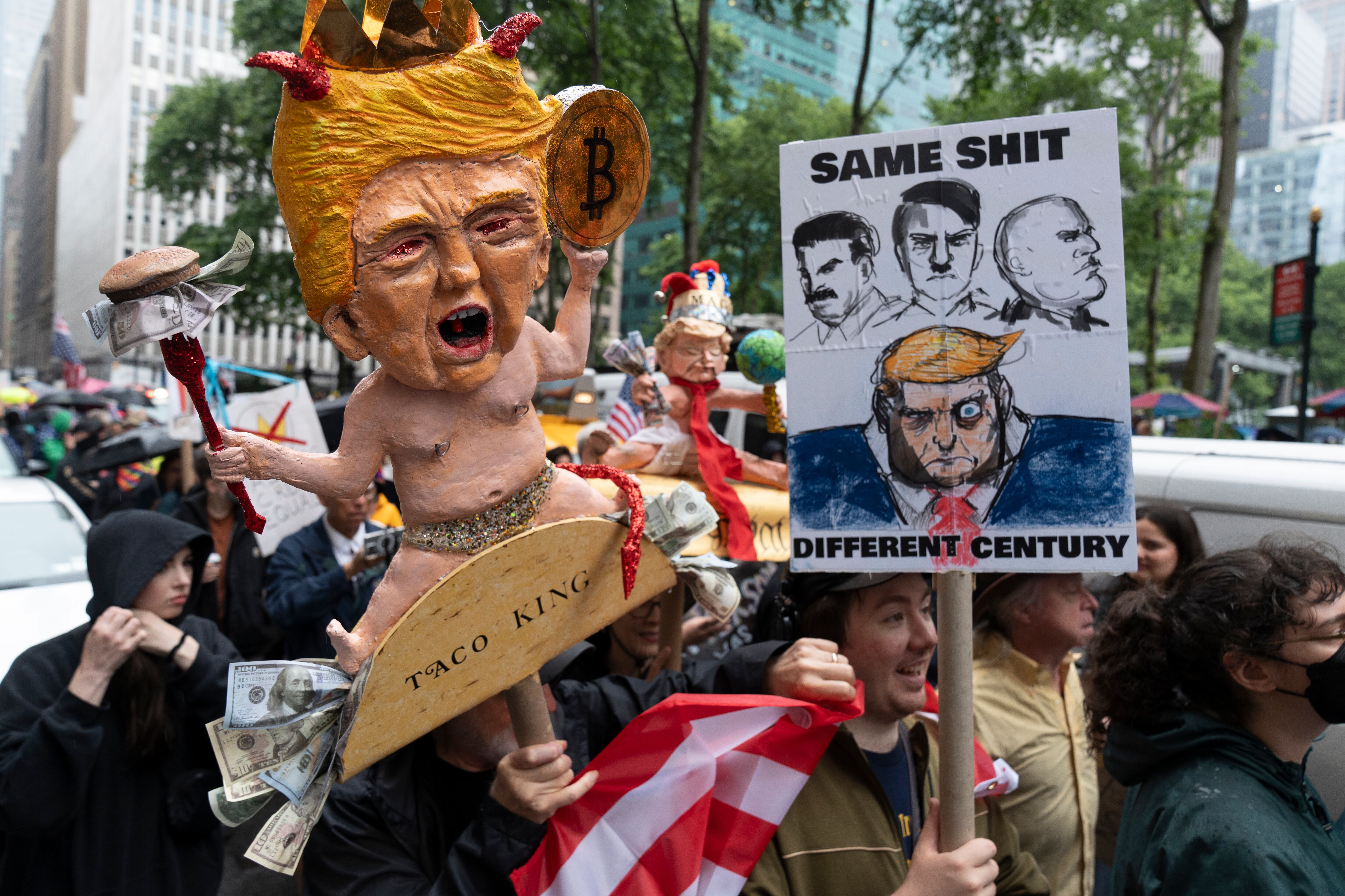 Protestas contra el gobierno de Donald Trump en Nueva York