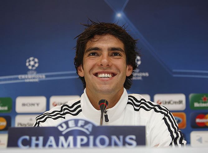 Kaka, durante la rueda de prensa