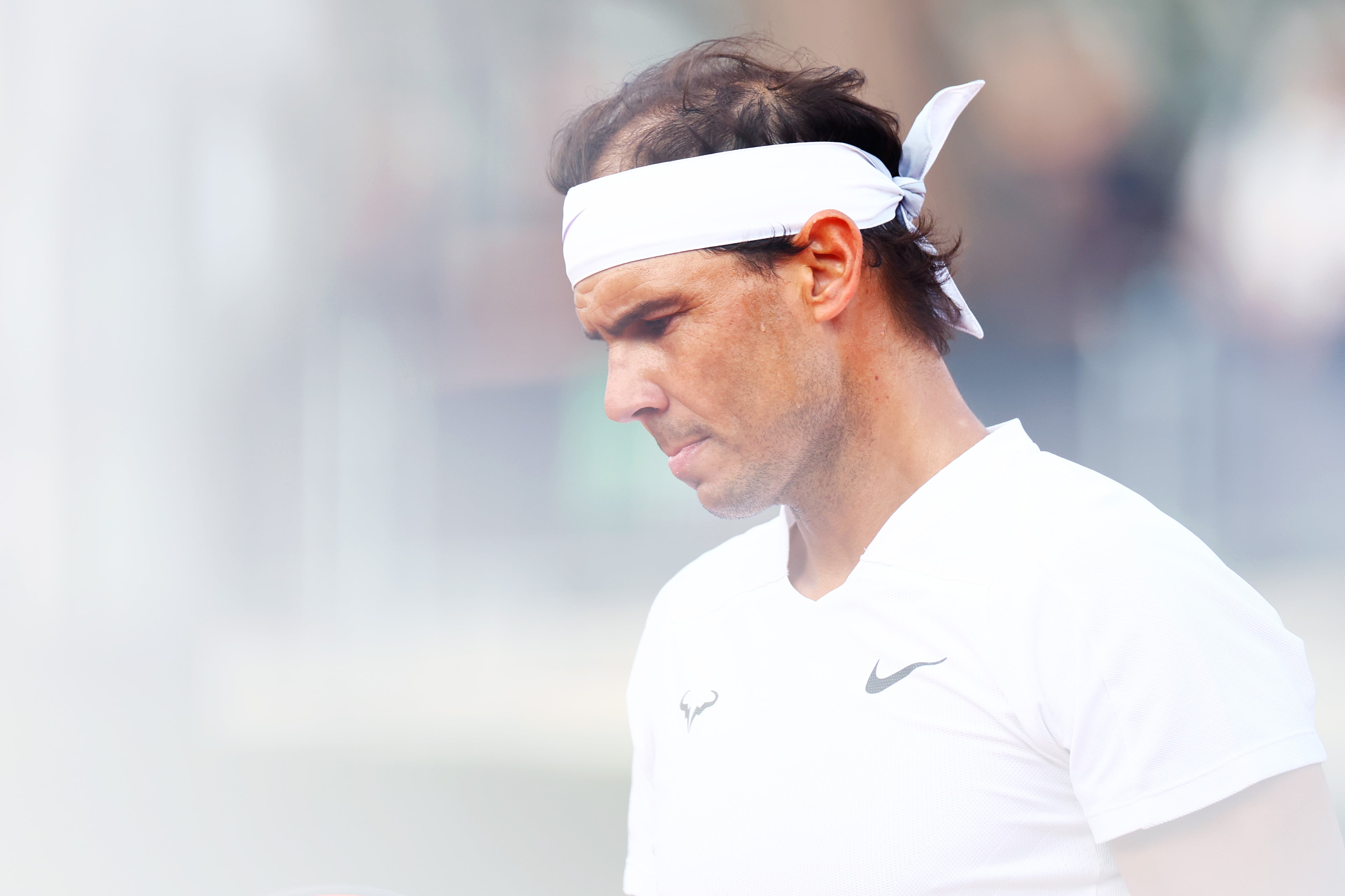 Rafael Nadal durante un entrenamiento en Roma