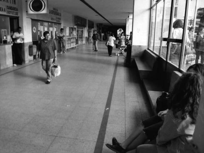 Interior de la estación de autobuses de Segovia en la década de los años '90