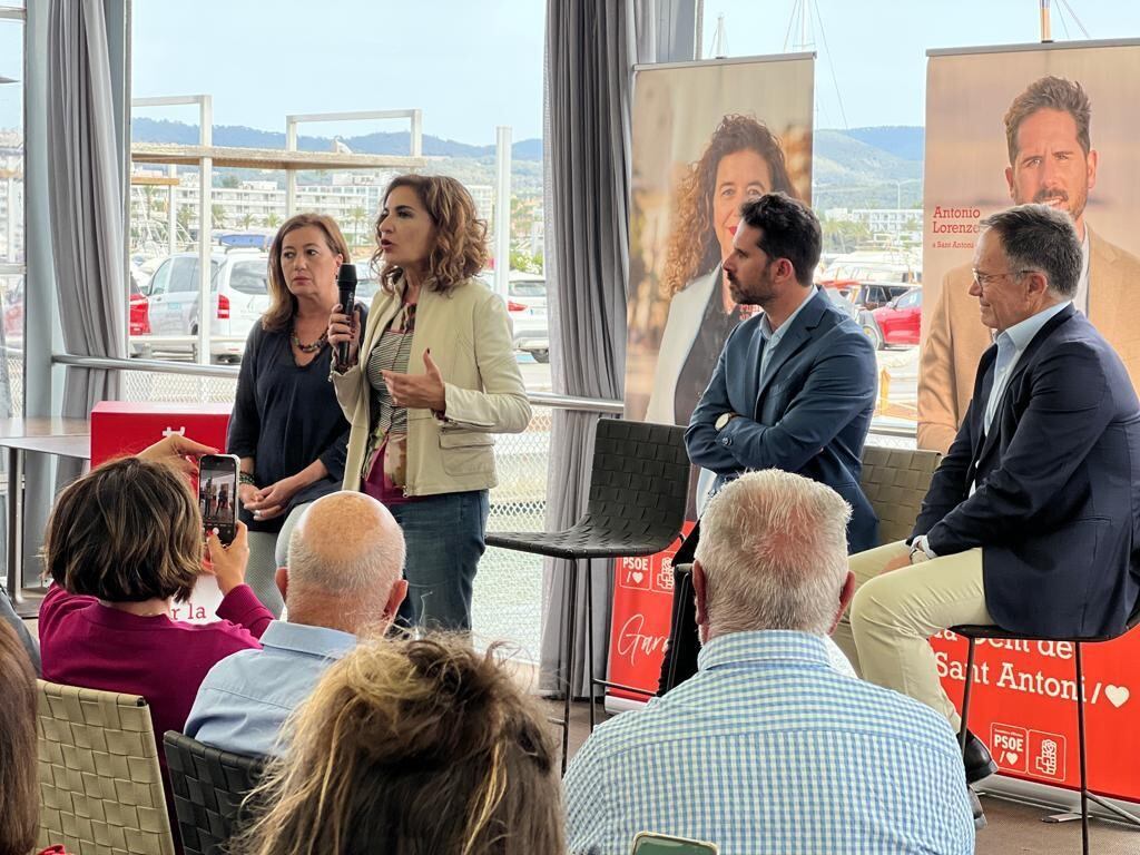 María Jesús Montero, durante el acto del PSOE en Ibiza