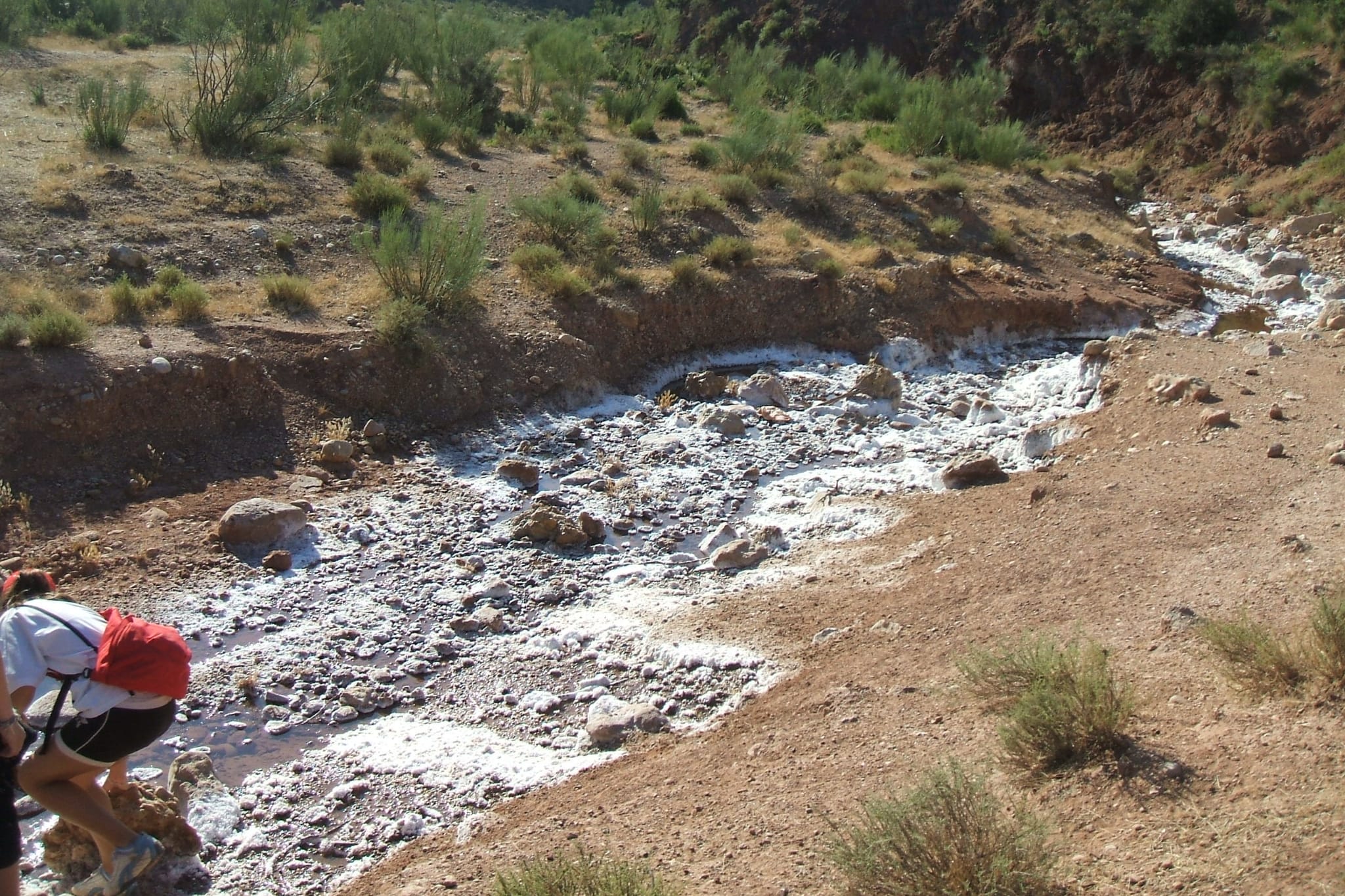 Restos de sal en el paraje de Rambla Salá de La Pesquera (Cuenca).