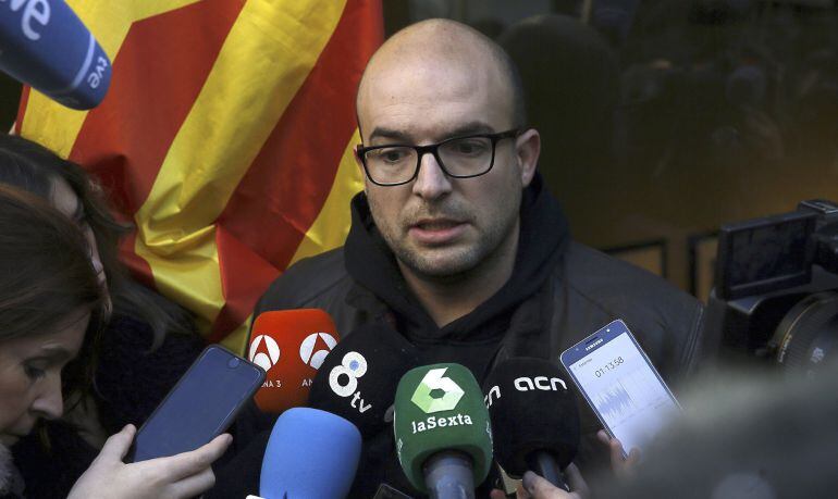 El regidor de la CUP Joan Coma després de declarar davant del jutge de l'Audiencia Nacional