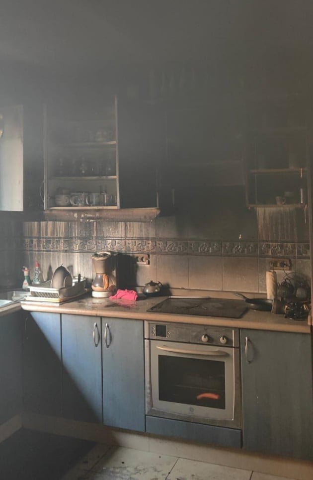 Interior de una vivienda afectada por las llamas del Incendio de El Paso (La Palma)