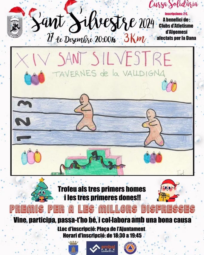 Cartel Cursa Solidaria San Silvestre de Tavernes de la Valldigna