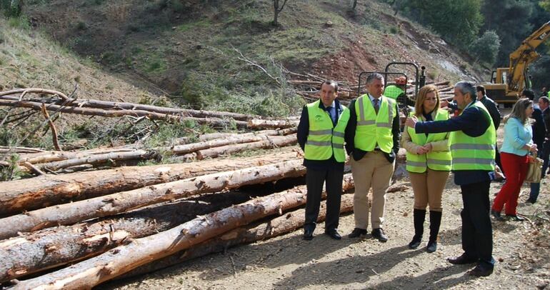 Visita de las autoridades a los Montes de Málaga