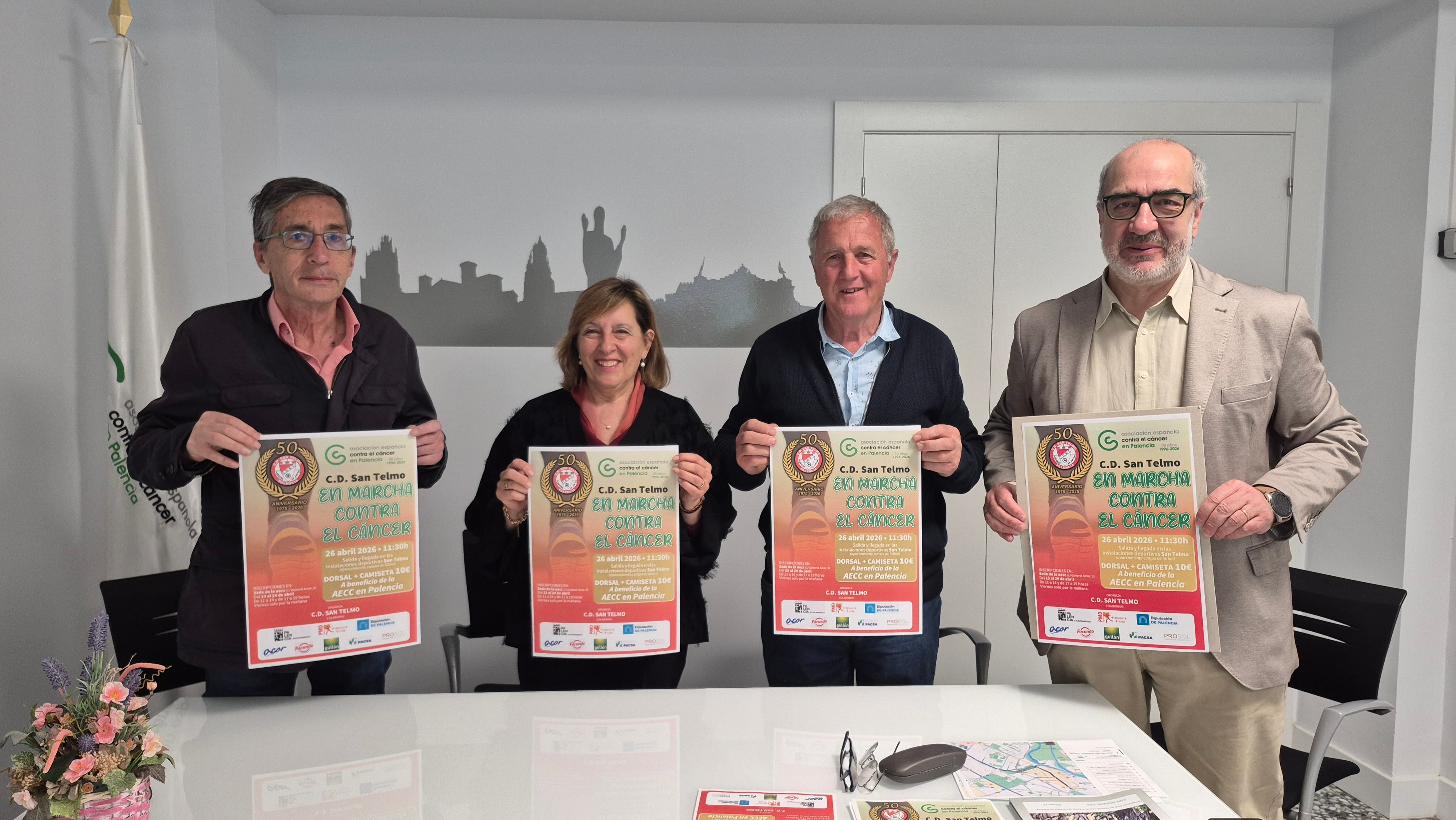 El CD San Telmo celebra su 50 aniversario con una marcha solidaria a beneficio de AECC Palencia