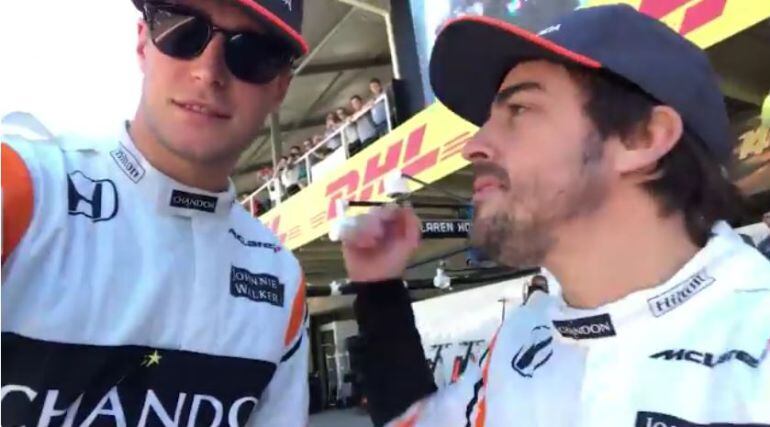 Vandoorne y Alonso, en Interlagos.