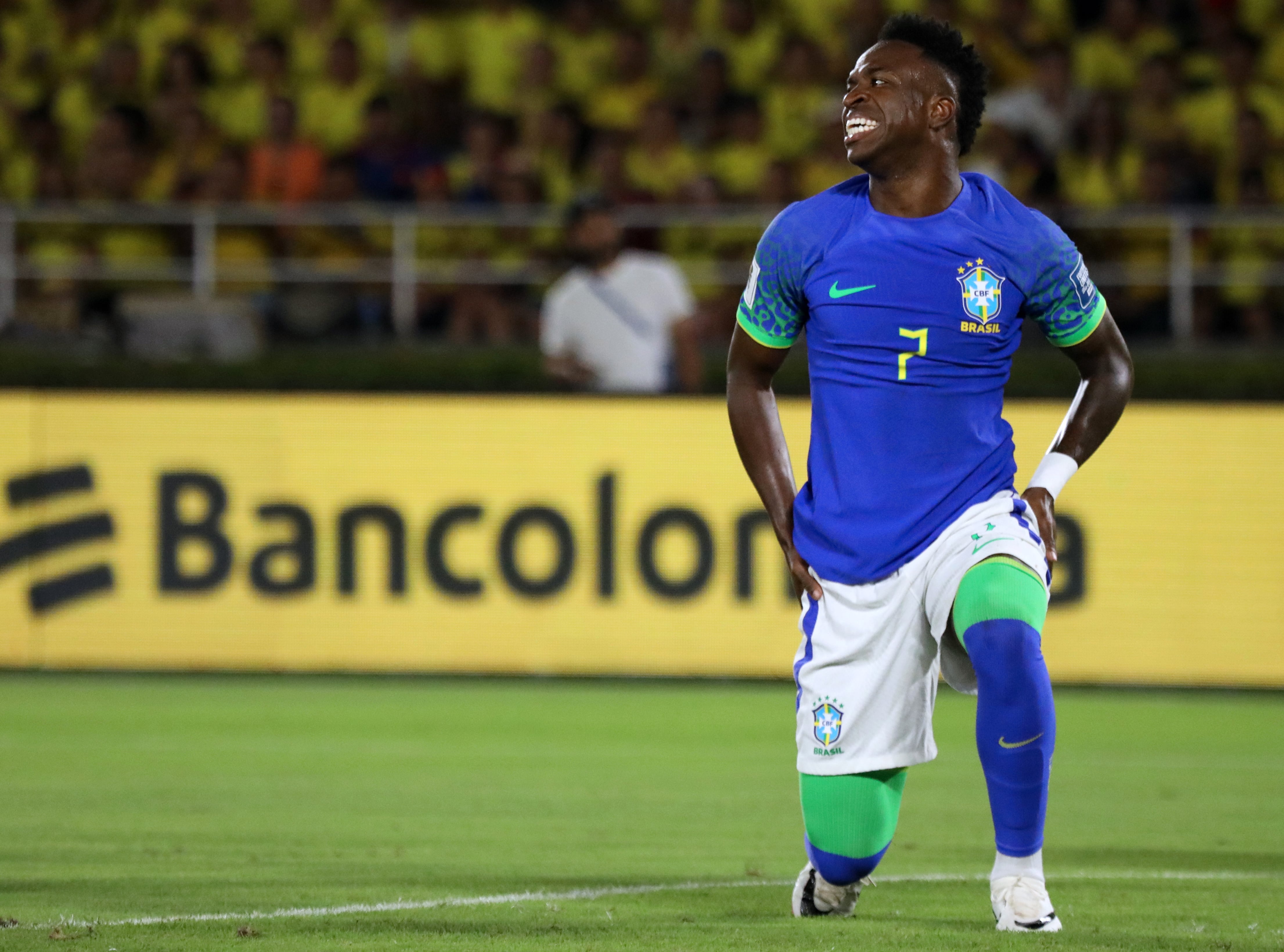 Vinicius Jr., durante el Colombia-Brasil