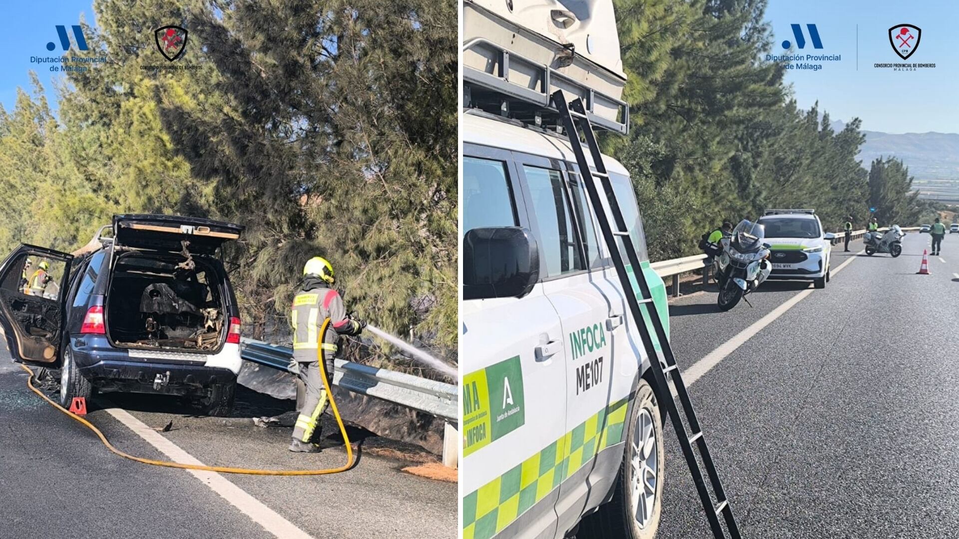 Incendio en la A-92 (Antequera)