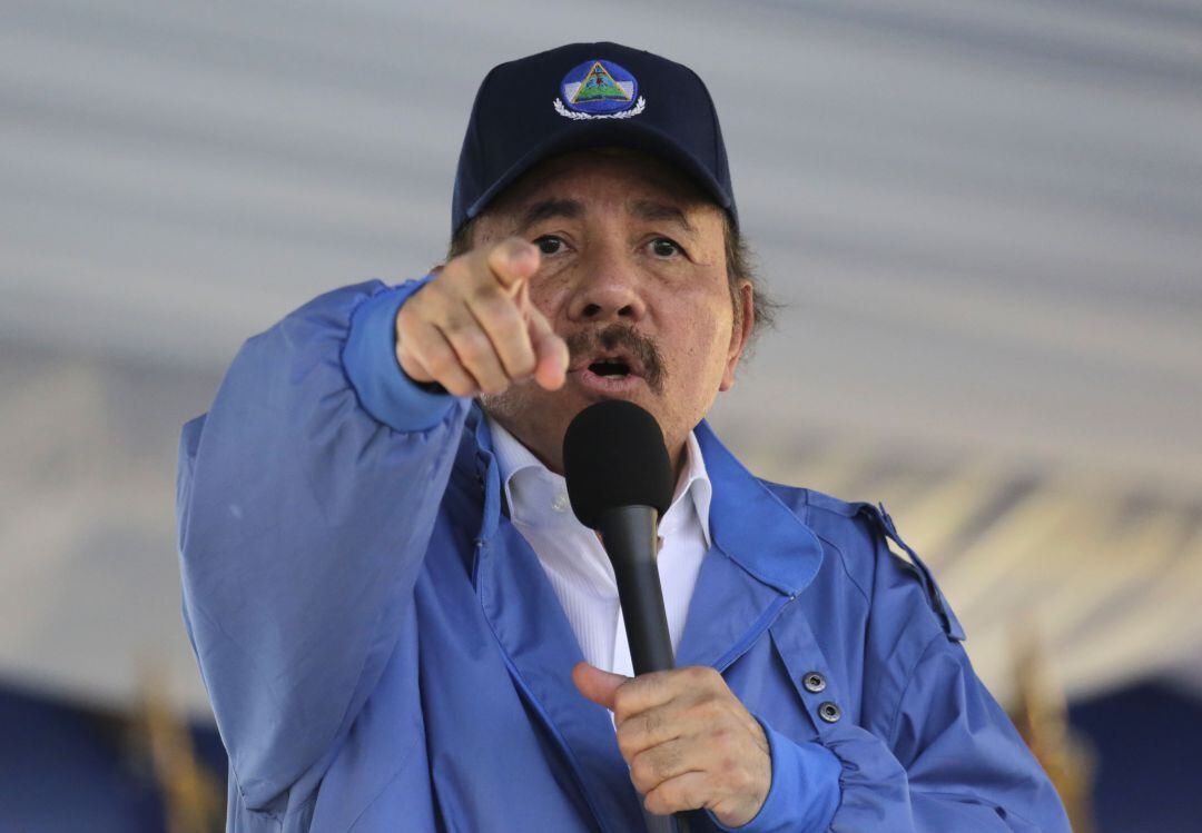 El presidente nicaragüense, Daniel Ortega, en un acto electoral celebrado en 2018