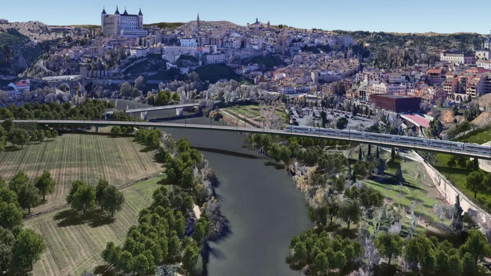 Proyecto del Ministerio de Transportes para el trazado del AVE Madrid-Lisboa a su paso por Toledo