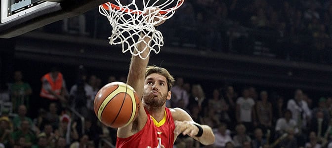 Rudy, durante el partido de preparación para el Eurobasket en Granada