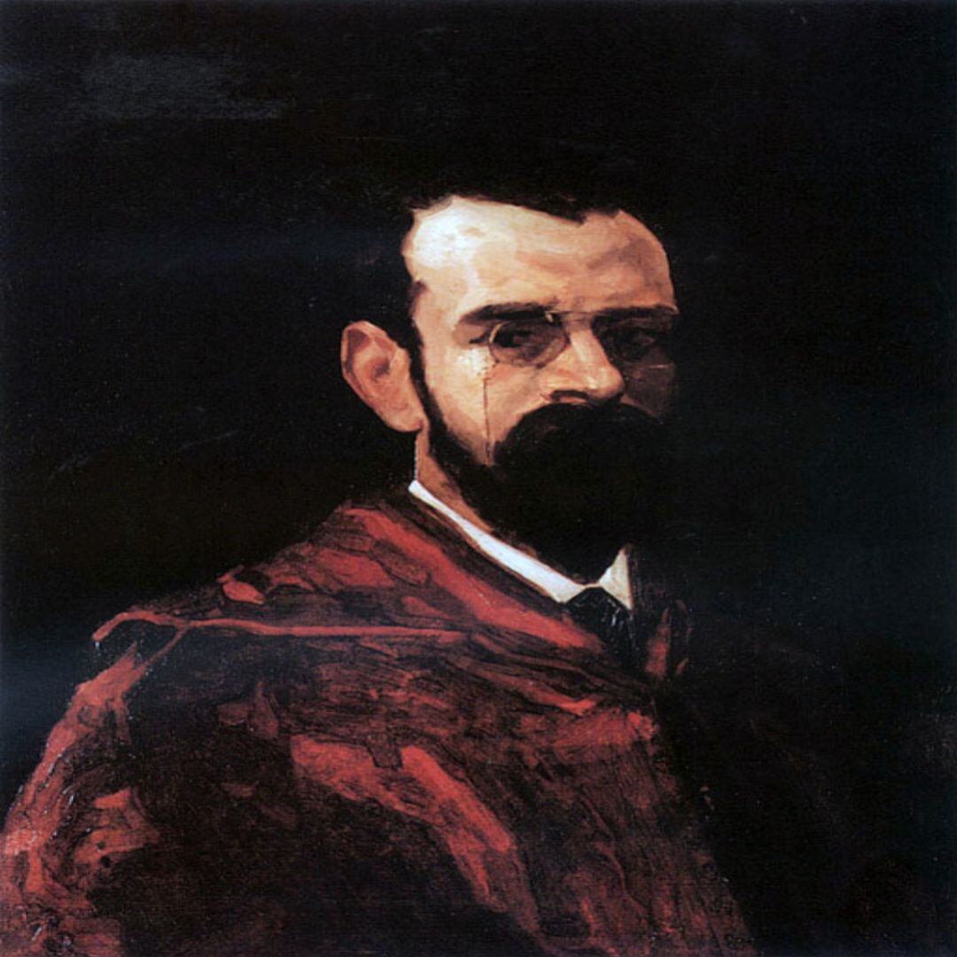 Retrato de Leopoldo Alas Clarín realizado por Juan Martínez Abades. 