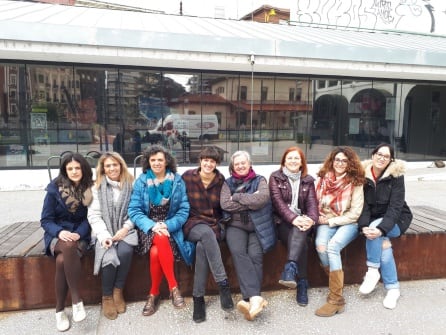 Asistentes primera asamblea de la Asociación de periodistas feministas de Castilla y León, en Espacio Vías (León)