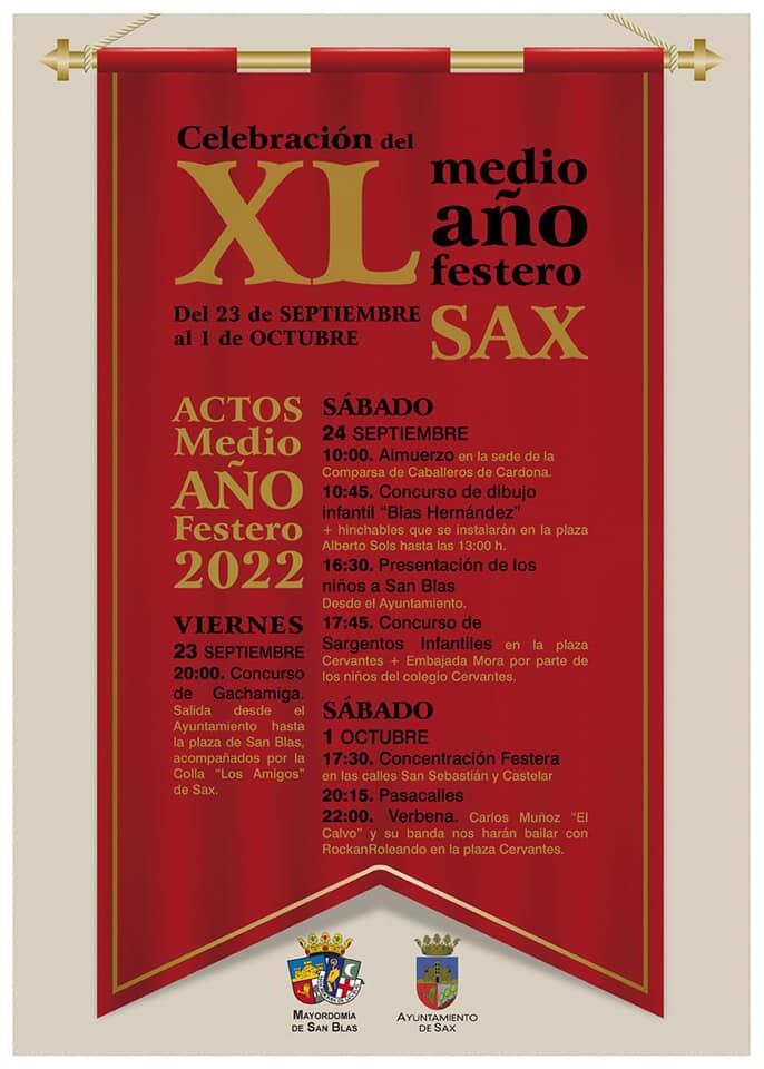 Cartel del medio año festero de Sax