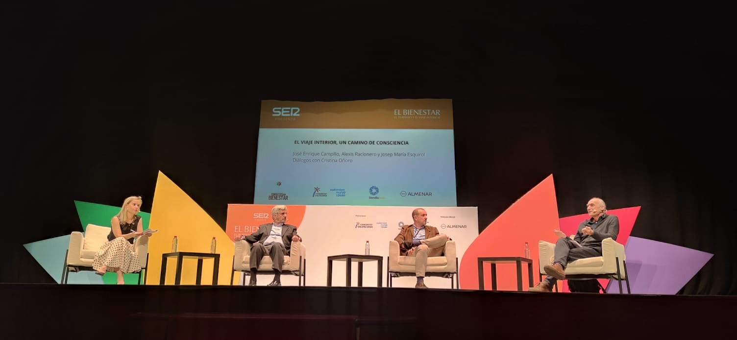 Cristina Oñoro, José Enrique Campillo, Alexis Racionero y Josep María Esquirol, en la segunda jornada del Congreso del Bienestar de Gandia