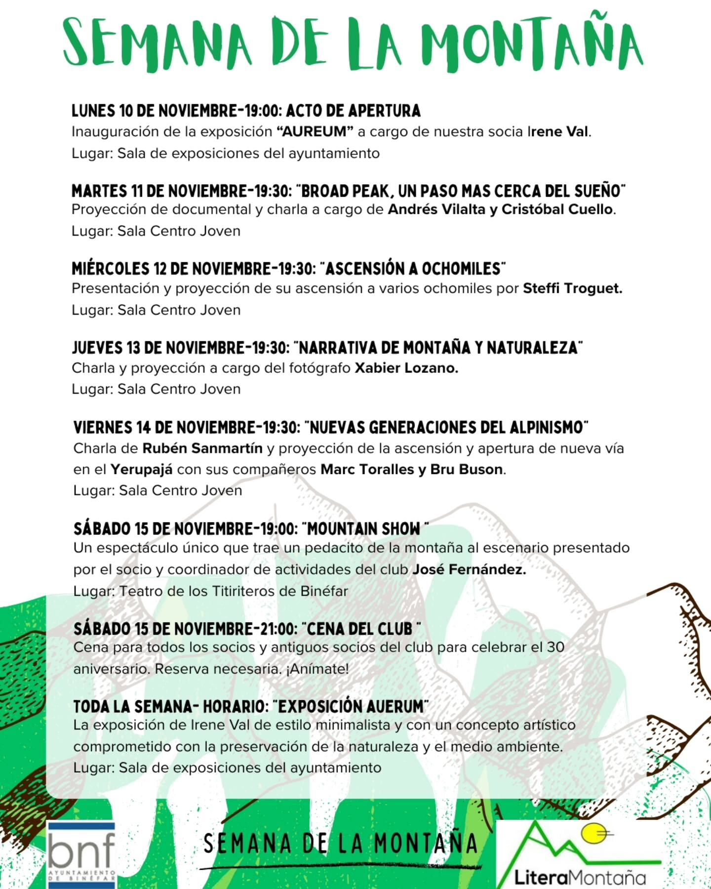 Actividades Semana de la Montaña.