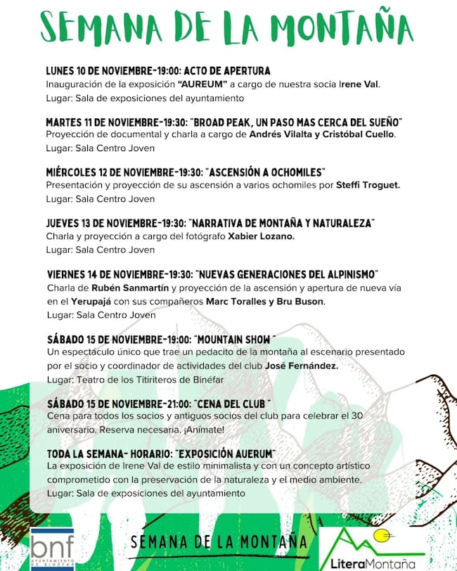 Actividades Semana de la Montaña.