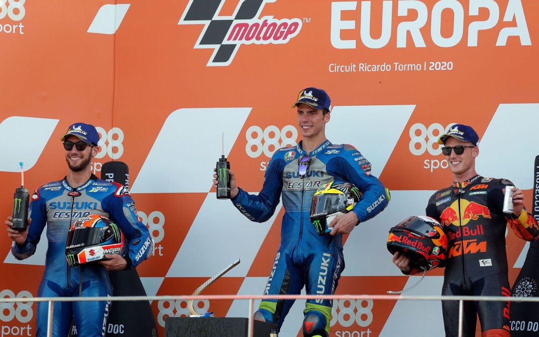 Podio plenamente español en la carrera de Moto GP del Gran Premio de Europa