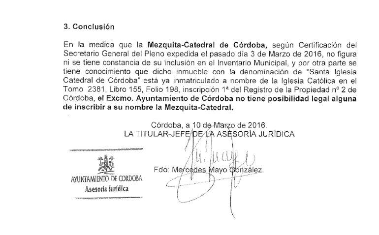 informe de la Asesoria Jurídica