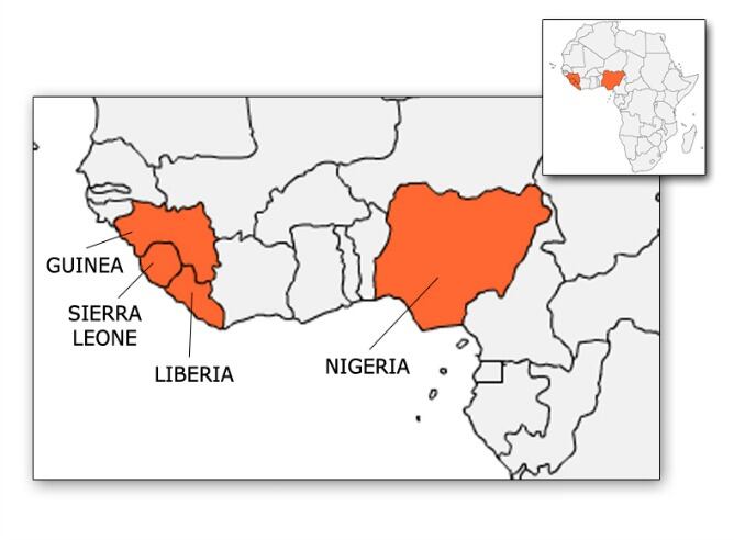 Mapa de países africanos